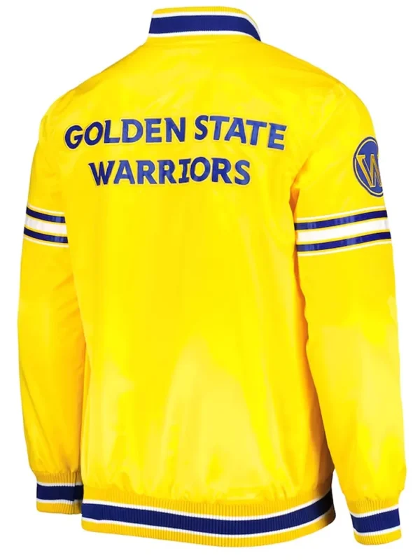 Golden State Warriors Slider Varsity Yellow Satin Jacket