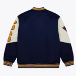 Golden State Warriors Team History Navy Vintage Logo Varsity Jacket