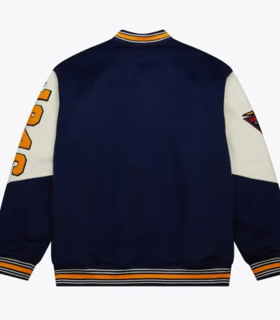 Golden State Warriors Team History Navy Vintage Logo Varsity Jacket