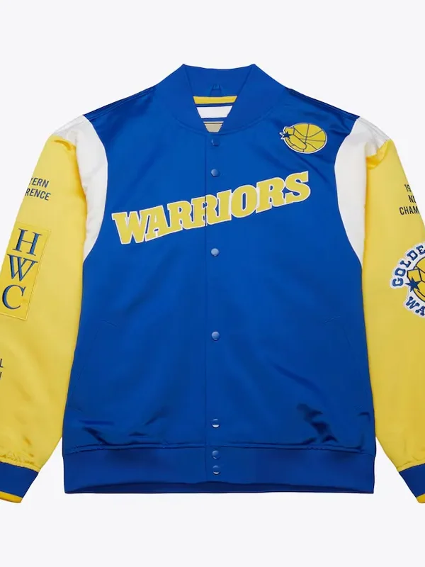 Golden State Warriors Team Origins Royal Satin Jacket