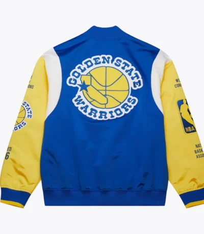 Golden State Warriors Team Origins Royal Satin Jacket