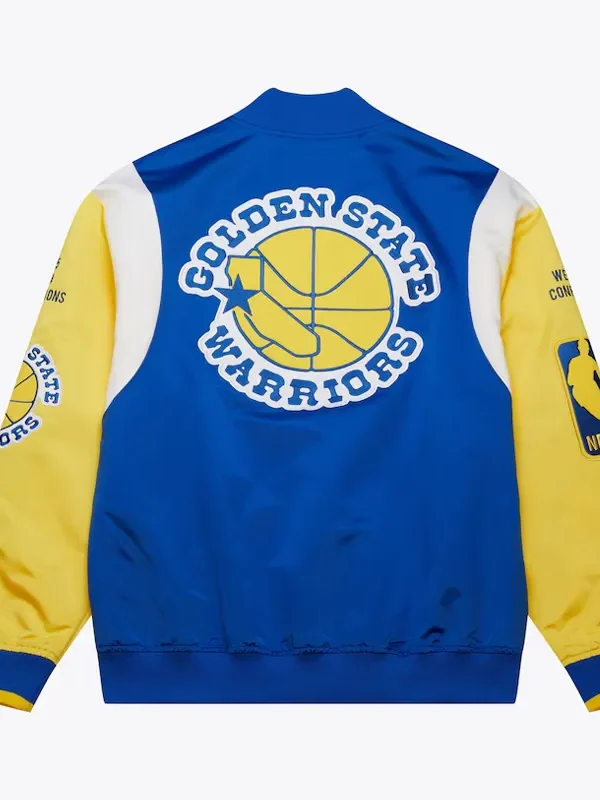 Golden State Warriors Team Origins Royal Satin Jacket