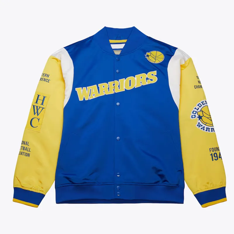 Golden State Warriors Team Origins Royal Satin Jacket Golden State Warriors Team Origins Royal Satin Jacket