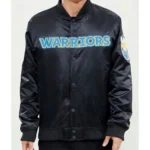 Golden State Warriors The Bay Black-Yellow Satin Jacket