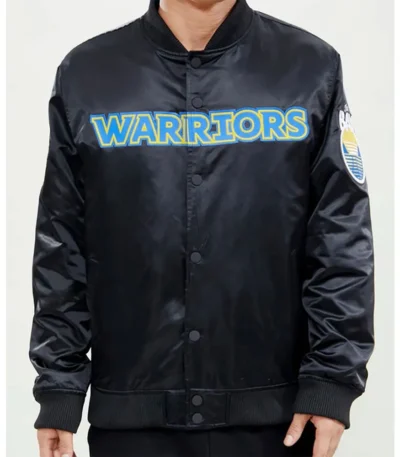 Golden State Warriors The Bay Black-Yellow Satin Jacket