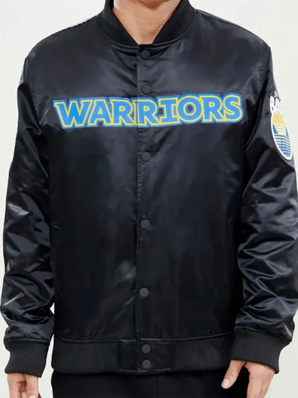 Golden State Warriors The Bay Black-Yellow Satin Jacket