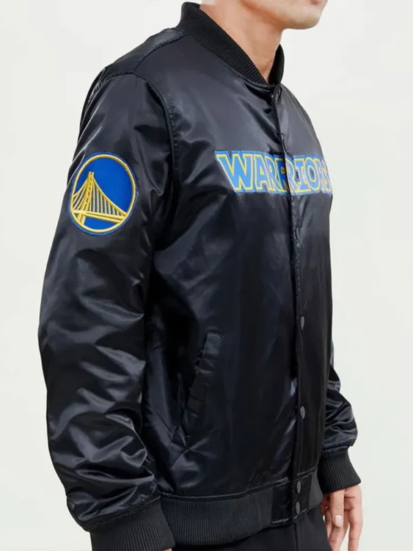 Golden State Warriors The Bay Black-Yellow Satin Jacket
