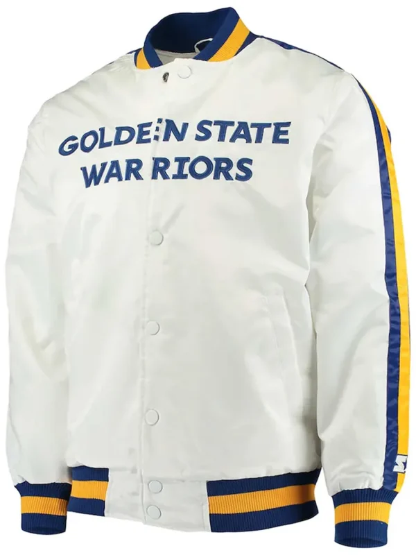 Golden State Warriors The Defensive White Satin Jacket