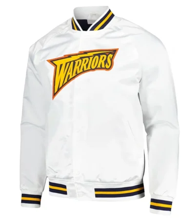 Golden State Warriors Throwback Wordmark White Jacket