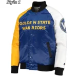 Golden State Warriors Tri-Color Satin Jacket