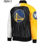Golden State Warriors Tri-Color Satin Jacket