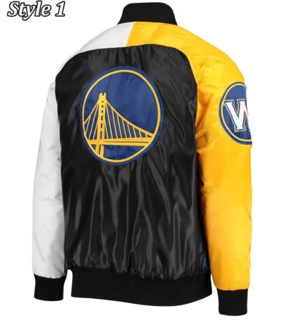 Golden State Warriors Tri-Color Satin Jacket