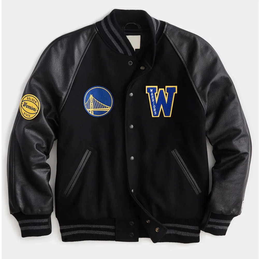 Golden State Warriors Varsity Black Jacket Golden State Warriors Varsity Black Jacket