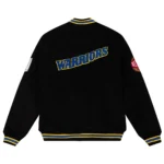 Golden State Warriors Varsity Black Wool Jacket