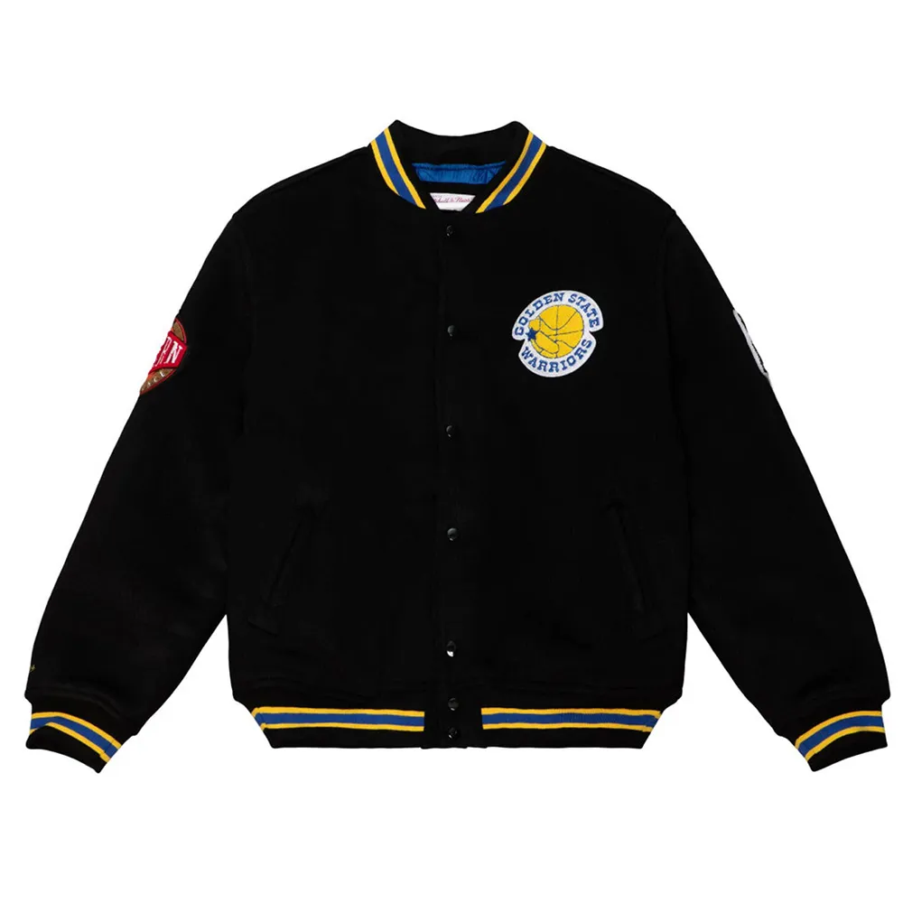 Golden State Warriors Varsity Black Wool Jacket Golden State Warriors Varsity Black Wool Jacket
