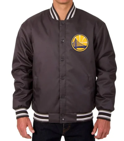 Golden State Warriors Varsity Poly Twill Charcoal Jacket