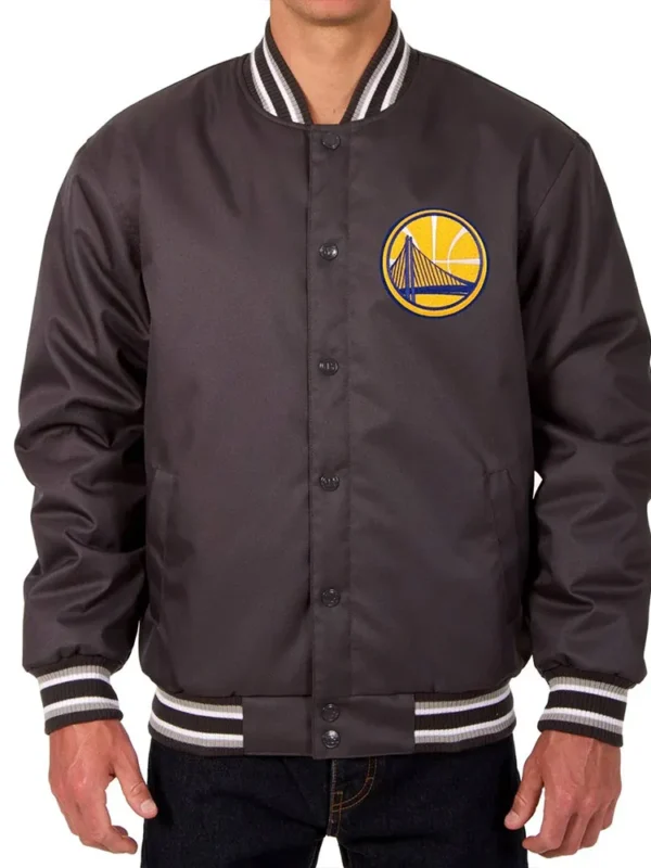 Golden State Warriors Varsity Poly Twill Charcoal Jacket