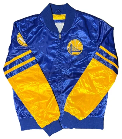 Golden State Warriors Vintage Blue and Gold Satin Jacket