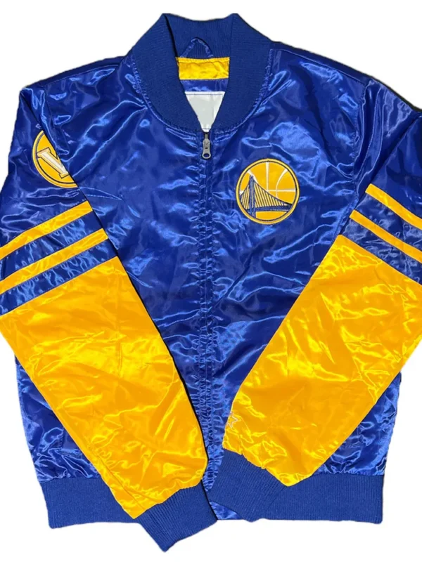 Golden State Warriors Vintage Blue and Gold Satin Jacket