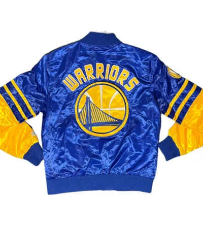 Golden State Warriors Vintage Blue and Gold Satin Jacket