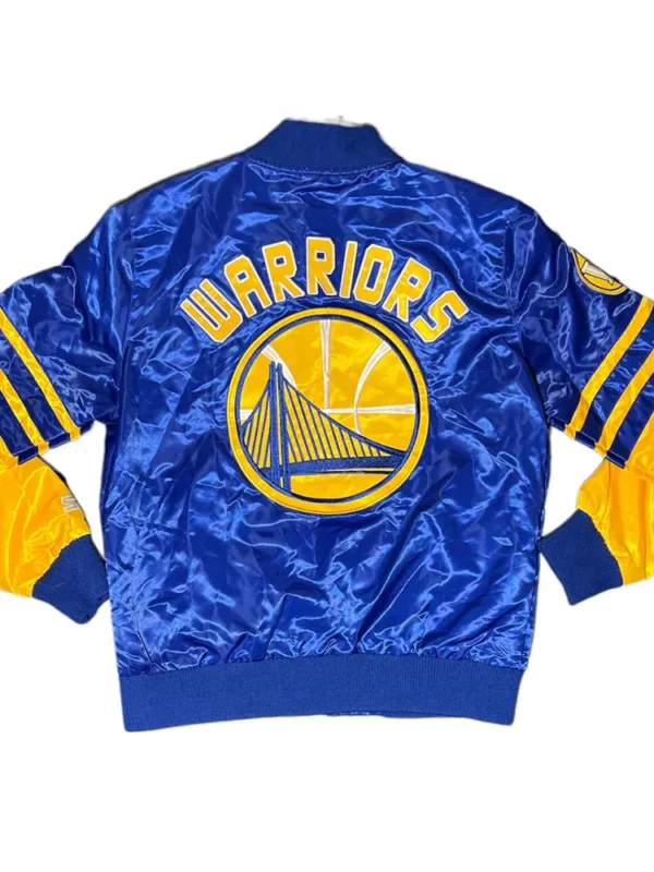 Golden State Warriors Vintage Blue and Gold Satin Jacket