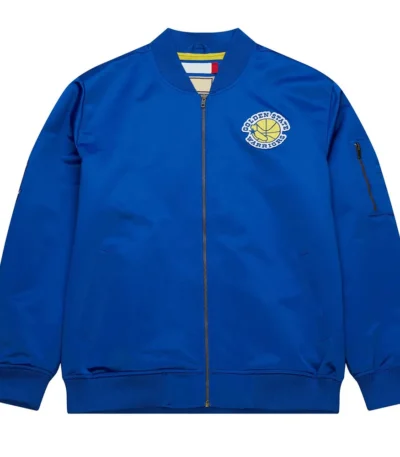 Golden State Warriors Vintage Logo Royal Lightweight Satin Jacket
