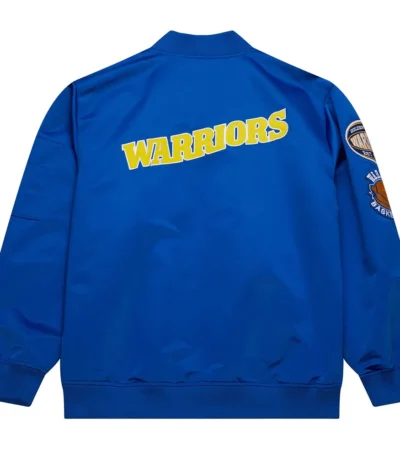 Golden State Warriors Vintage Logo Royal Lightweight Satin Jacket