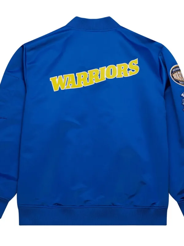 Golden State Warriors Vintage Logo Royal Lightweight Satin Jacket