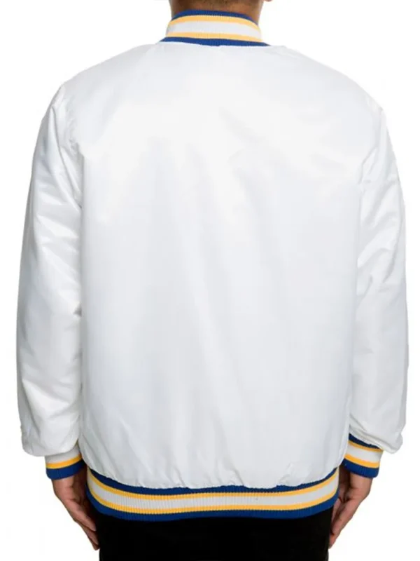 Golden State Warriors White Satin Jacket