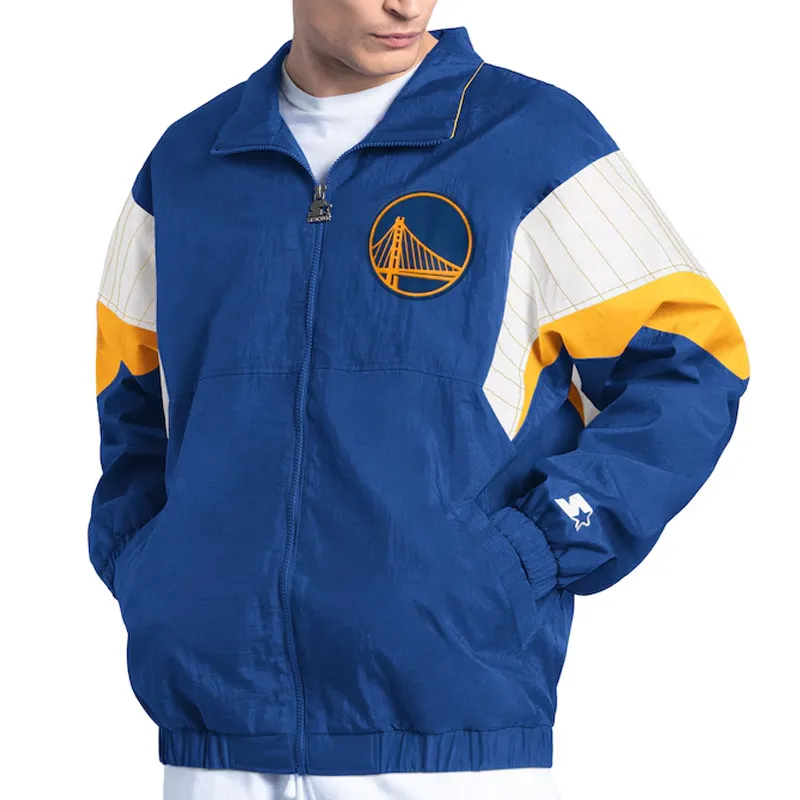 Golden State Warriors Yard Line Royal Full-Zip Jacket Golden State Warriors Yard Line Royal Full-Zip Jacket