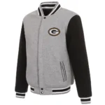 Gray-Black Green Bay Packers Varsity Wool Jacket