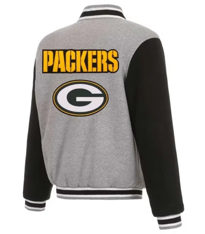 Gray-Black Green Bay Packers Varsity Wool Jacket