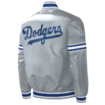 Gray Los Angeles Dodgers Slider Satin Jacket
