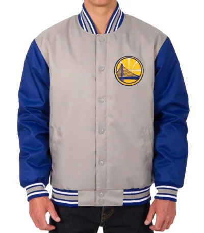 Gray-Royal Golden State Warriors Varsity Poly Twill Jacket