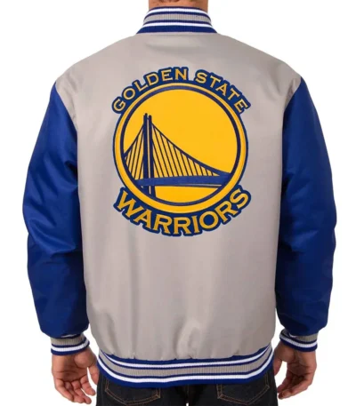 Gray-Royal Golden State Warriors Varsity Poly Twill Jacket
