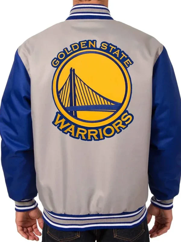 Gray-Royal Golden State Warriors Varsity Poly Twill Jacket