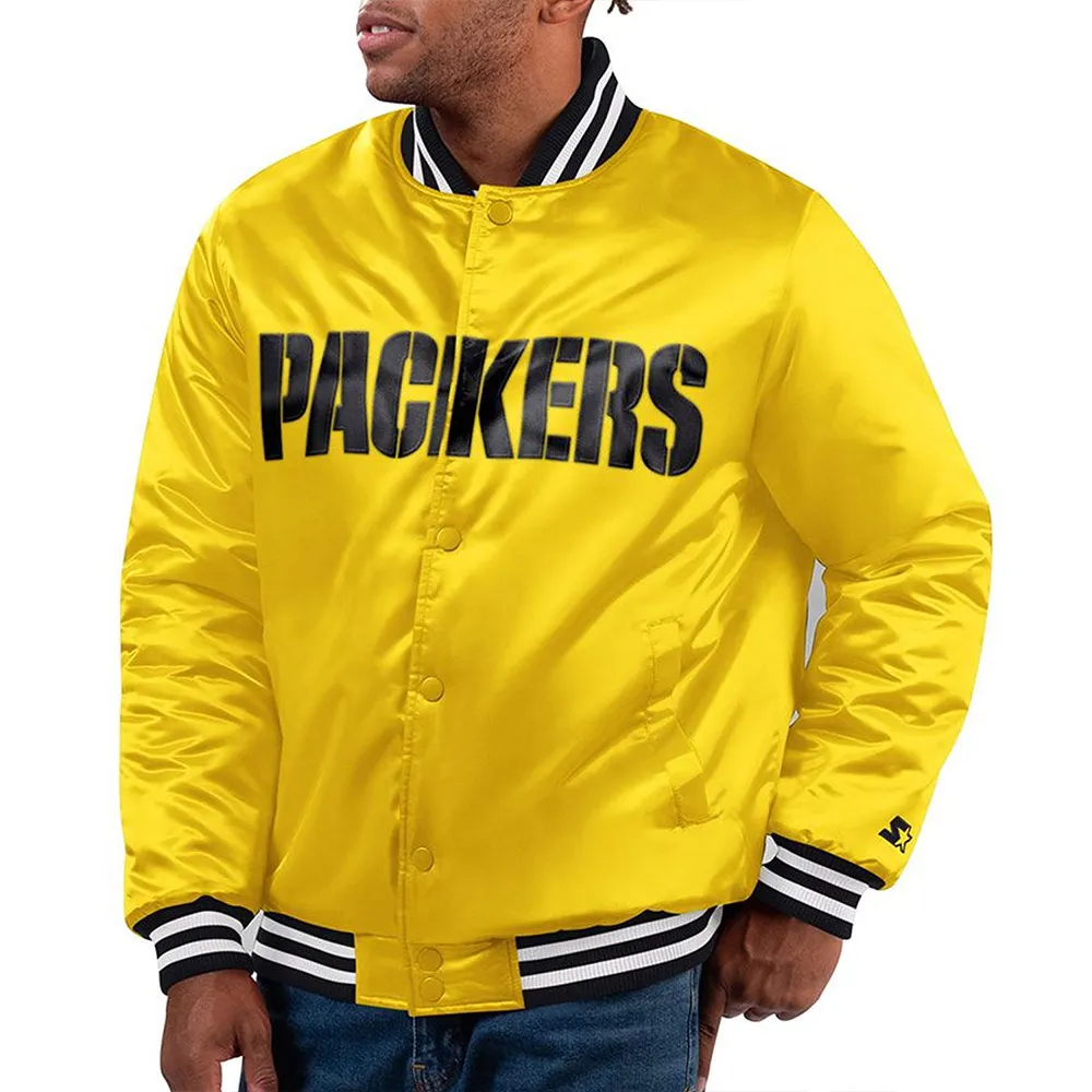 Green Bay Packers Bronx Fashion Gold Jacket Green Bay Packers Bronx Fashion Gold Jacket