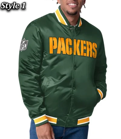 Green Bay Packers Closer Green-Gold Satin Jacket