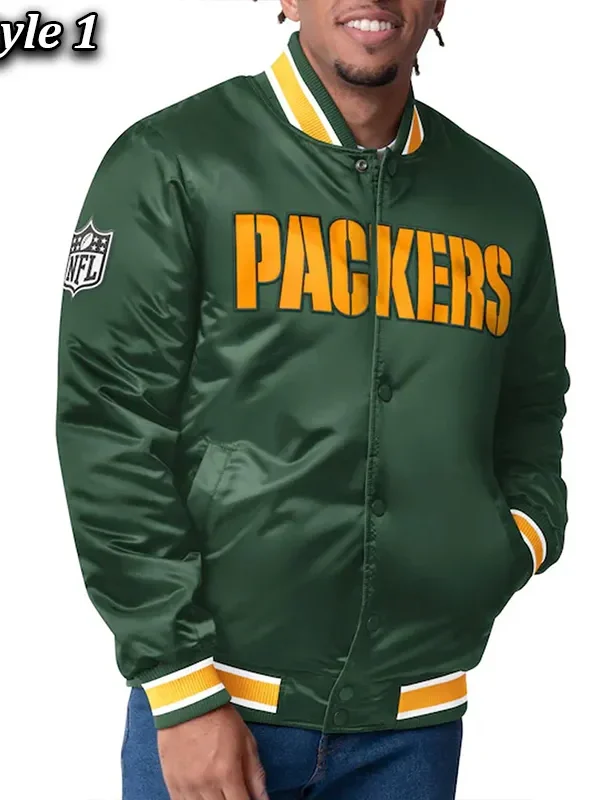 Green Bay Packers Closer Green-Gold Satin Jacket