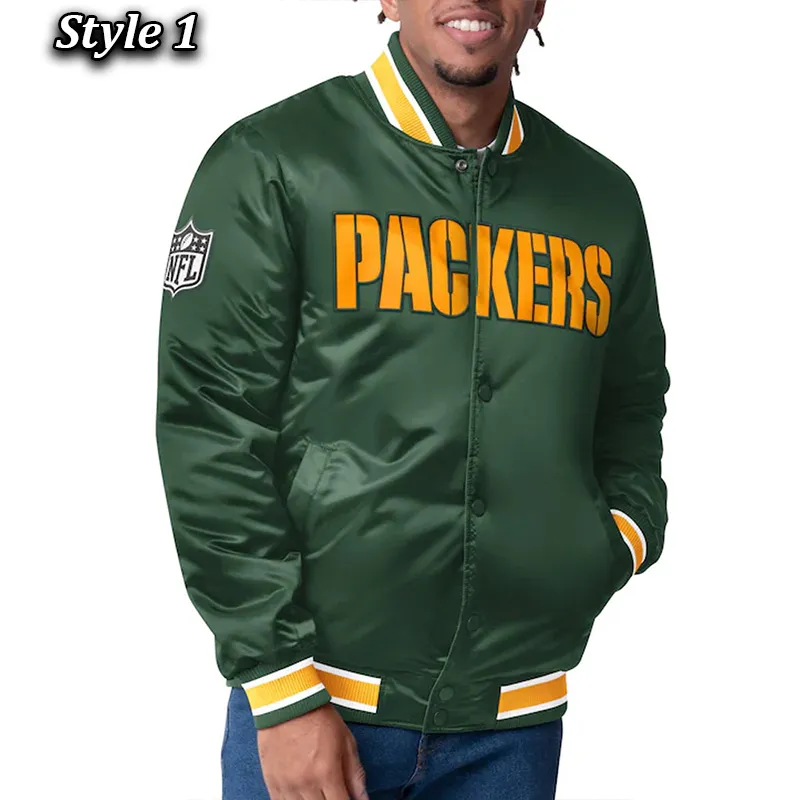 Green Bay Packers Closer Green-Gold Satin Jacket Green Bay Packers Closer Green-Gold Satin Jacket