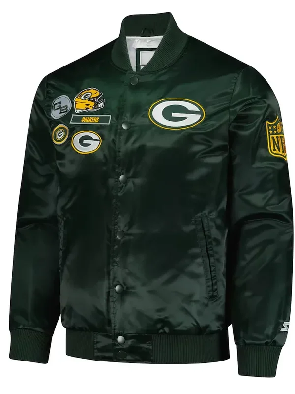 Green Bay Packers Exclusive Green Varsity Satin Jacket
