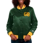 Green Bay Packers Full Count Green Satin Jacket