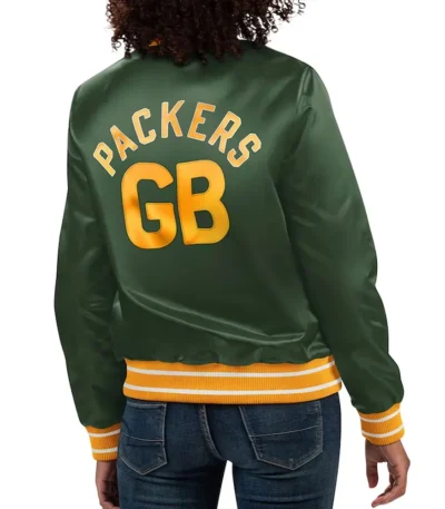 Green Bay Packers Full Count Green Satin Jacket