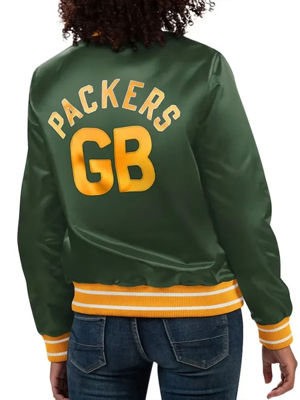 Green Bay Packers Full Count Green Satin Jacket