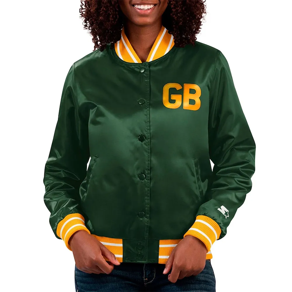 Green Bay Packers Full Count Green Satin Jacket Green Bay Packers Full Count Green Satin Jacket