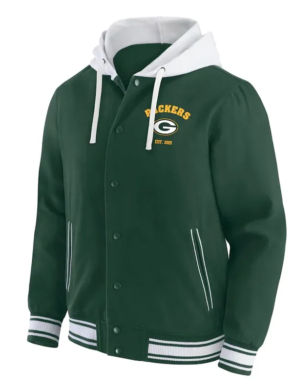 Green Bay Packers Green Cotton Hooded Jacket
