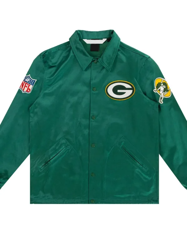 Green Bay Packers Green Satin Windbreaker