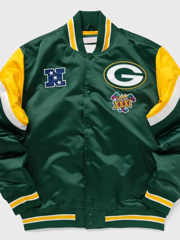Green Bay Packers Heavyweight Green Satin Jacket