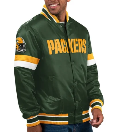 Green Bay Packers Home Game Green Satin Jacket