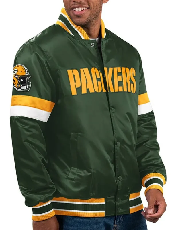 Green Bay Packers Home Game Green Satin Jacket